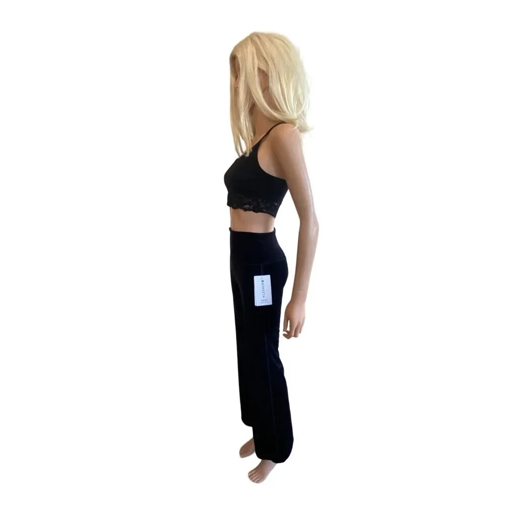 NWT Athleta XS Elation Velvet Flare Pant Black Pants High-Rise Flared $109 - Picture 14 of 16